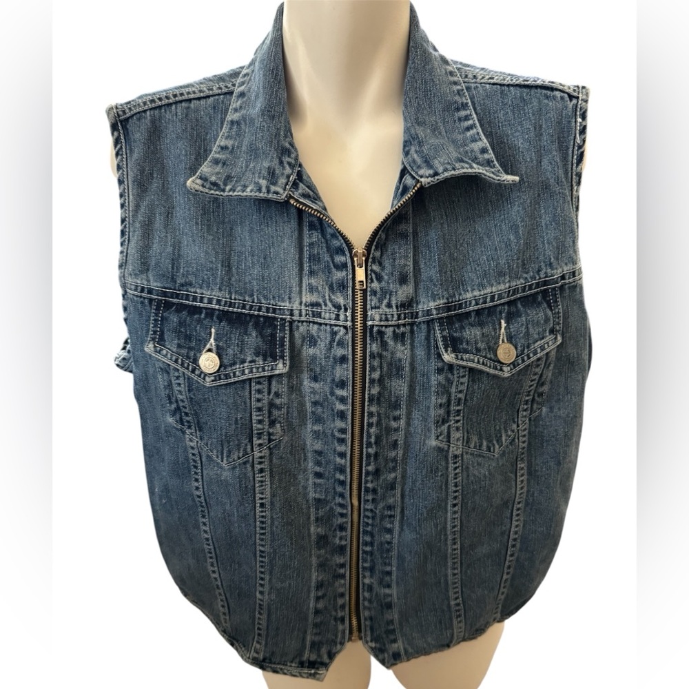 Team Tactics Sleeveless Denim Vest‎ Pockets
